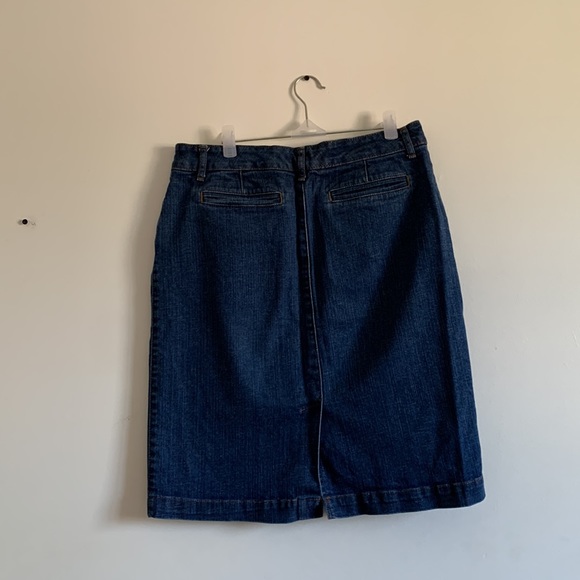 6 | Midi Dark Wash Denim Skirt - Picture 2 of 3
